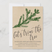 Invitation Aquarelle Pine Bouton Arbre Fête de Trimming (Devant)