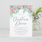 Invitation Aquarelle Pine de Noël et Citrus Dîner de Vacances (Debout devant)