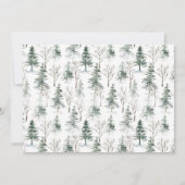 Invitation Aquarelle Pine Tree Chic Noël VACANCES BRUNCH (Dos)