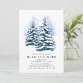 Invitation Aquarelle Pine Tree Chic Noël VACANCES DÎNER (Debout devant)