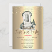 Invitation Aquarelle Pine Tree, Fête de Noël de la porte avan (Devant)