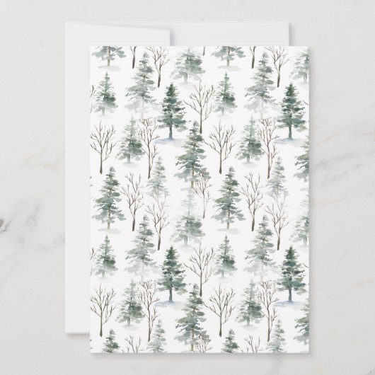 Invitation Aquarelle Pine Tree Noël Holiday Open House (Dos)