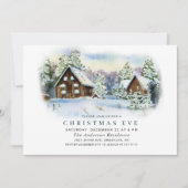 Invitation Aquarelle Pine Tree VACANCES NOËL EVE (Devant)