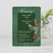 Invitation Aquarelle PINE Vert Mariage moderne 2 (Debout devant)
