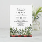 Invitation Aquarelle Pine verte et Buffle rouge Plaid (Debout devant)