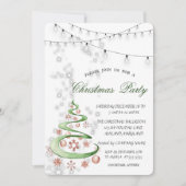 Invitation Aquarelle PineTree, Boules, Lumières, Fête de Noël (Devant)