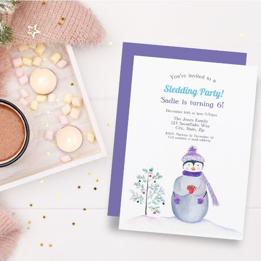 Invitation Aquarelle Pingouin