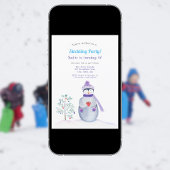 Invitation Aquarelle Pingouin