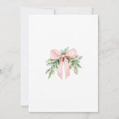 Invitation Aquarelle Pink Bow Noël Anniversaire (Dos)