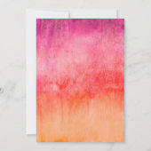 Invitation Aquarelle Pink chaud et Orange Graduation (Dos)