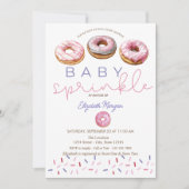 Invitation Aquarelle Pink Donuts Baby Sprinkl Baby shower (Devant)