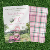 Invitation Aquarelle Pink Hole en un Golf 1er Anniversaire
