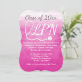 Invitation Aquarelle Pink Nurse LPN Parti de graduation (Debout devant)