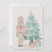 Invitation aquarelle Pink Nutcracker Baby shower Noël (Dos)