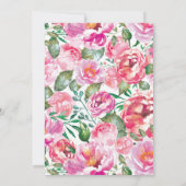 Invitation Aquarelle Pink Peonies Baby shower Thé (Dos)