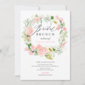 Invitation Aquarelle Pink Peonies Floral Bridal Brunch (Devant)