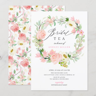 Invitation Aquarelle Pink Peonies Floral Fête des mariées Thé