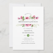 Invitation Aquarelle Pink Poppies Bridesservantes Déjeuner (Devant)