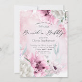 Invitation Aquarelle Pink Poppy anniversaire (Devant)