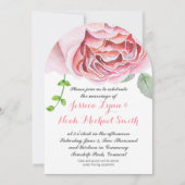 Invitation Aquarelle Pinkish violet vert Mariage Floral (Devant)