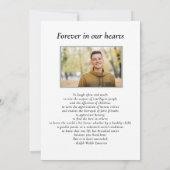 Invitation Aquarelle Pins des bois Célébration de la vie (Dos)