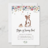 Invitation Aquarelle Pitbull Chien fête d'anniversaire (Devant)