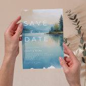 Invitation Aquarelle pittoresque Pine Arbre Lakeside Enregist