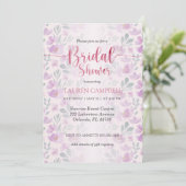 Invitation aquarelle pivoine rose et violette (Debout devant)
