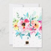 Invitation Aquarelle PixDezines, Baby shower Ranunculus Rose (Dos)