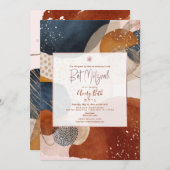 Invitation Aquarelle PixDezines Bat mitzvah Abstrait moderne (Devant / Derrière)