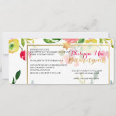 Invitation Aquarelle PixDezines/Floral/Bat mitzvah (Dos)