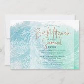Invitation Aquarelle PixDezines The Great Waves Bar Mitzvah (Devant)