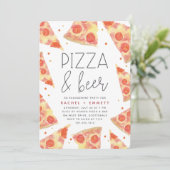 Invitation Aquarelle | Pizza & Beer (Debout devant)