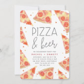 Invitation Aquarelle | Pizza & Beer (Devant)