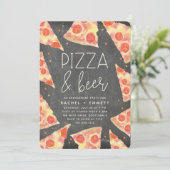 Invitation Aquarelle | Pizza & Beer (Debout devant)