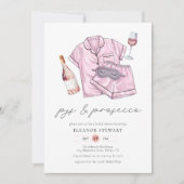 Invitation Aquarelle PJs et Fête des mariées Prosecco (Devant)