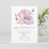 Invitation Aquarelle PJs et Fête des mariées Prosecco (Debout devant)