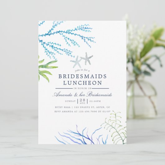 Invitation Aquarelle Plage d'algues (Debout devant)