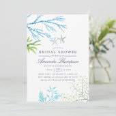 Invitation Aquarelle Plage d'algues Fête des mariées à thème (Debout devant)