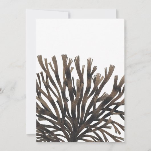 Invitation Aquarelle Plage d'algues Mariage à thème (Dos)