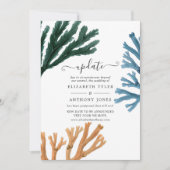 Invitation Aquarelle Plage d'algues Mariage à thème Mise à jo (Devant)