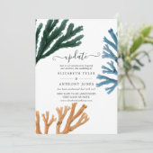 Invitation Aquarelle Plage d'algues Mariage à thème Mise à jo (Debout devant)