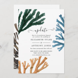 Invitation Aquarelle Plage d'algues Mariage à thème Mise à jo