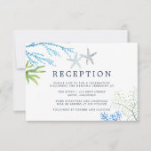 Invitation Aquarelle Plage d'algues Réception de mariage (Devant)