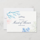Invitation Aquarelle Plage d'algues Thème Be My Maid of Honor (Devant)