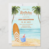 Invitation Aquarelle plage paradis anniversaire (Devant)