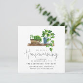 Invitation Aquarelle Plante Posée Fête de Chauffage (Debout devant)