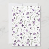 Invitation Aquarelle Plum et Fleurs Lilac (Dos)