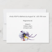 Invitation Aquarelle Plum Gris Jaune Floral Or Frame (Dos)