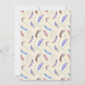 Invitation Aquarelle Plumes et Feuilles (Dos)